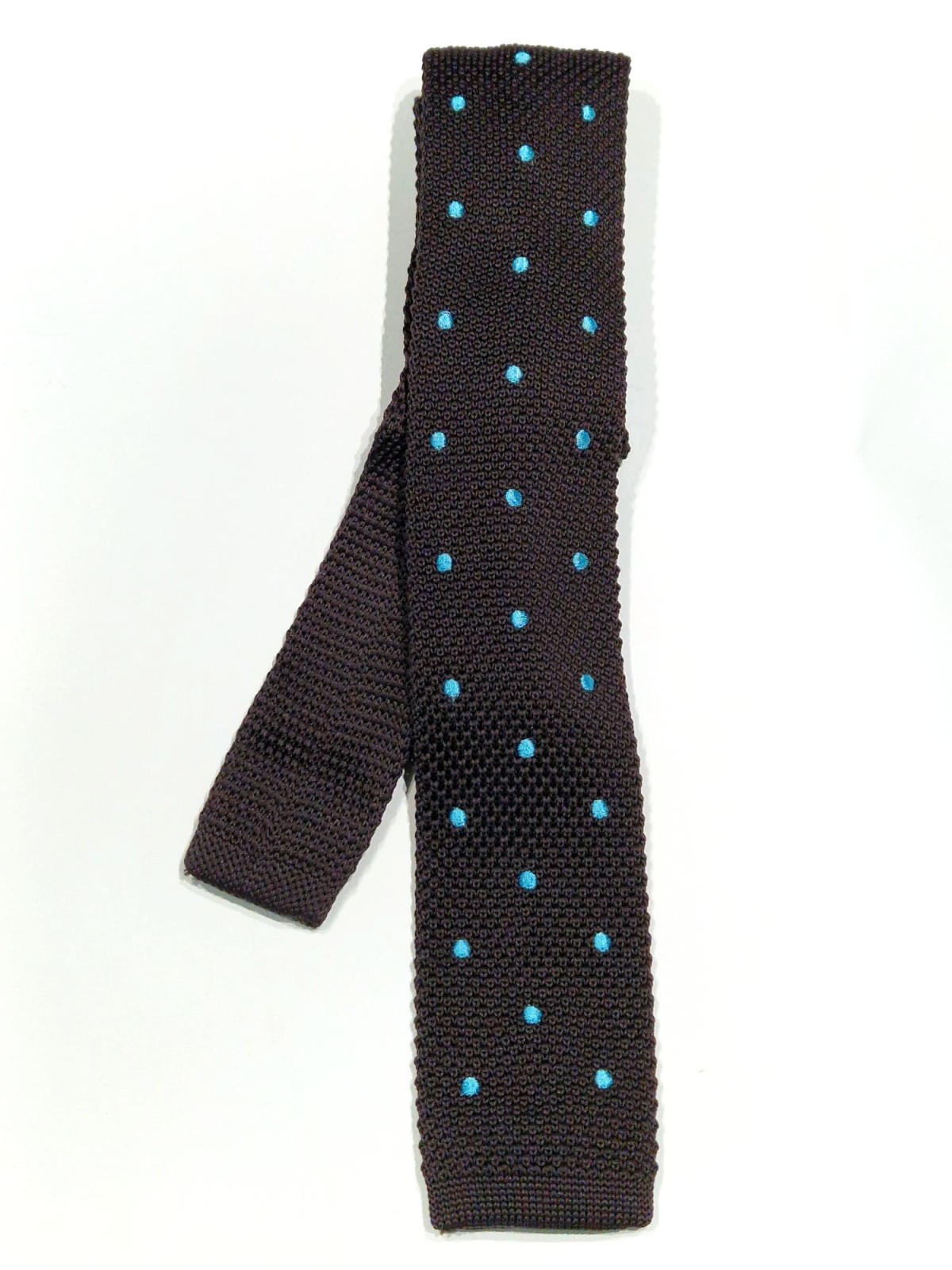 Cravatta in tricot Marrone pois - 1