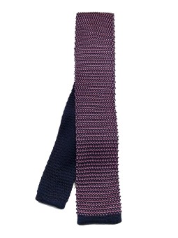 Cravatta in tricot blu e viola