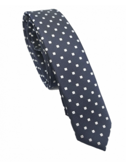 Cravatta blu quadri - 1