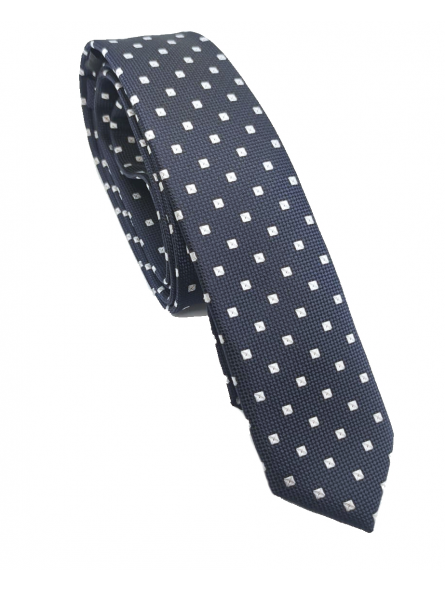 Cravatta blu quadri - 1