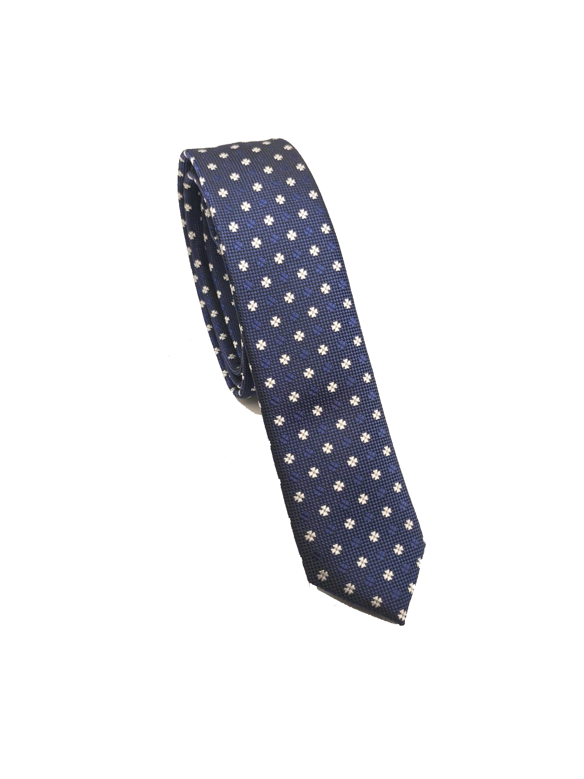 Cravatta blu microfiori - 1