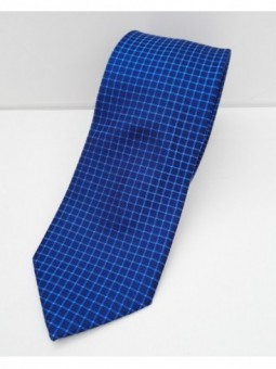 Cravatta a quadretti blue scuro - 1