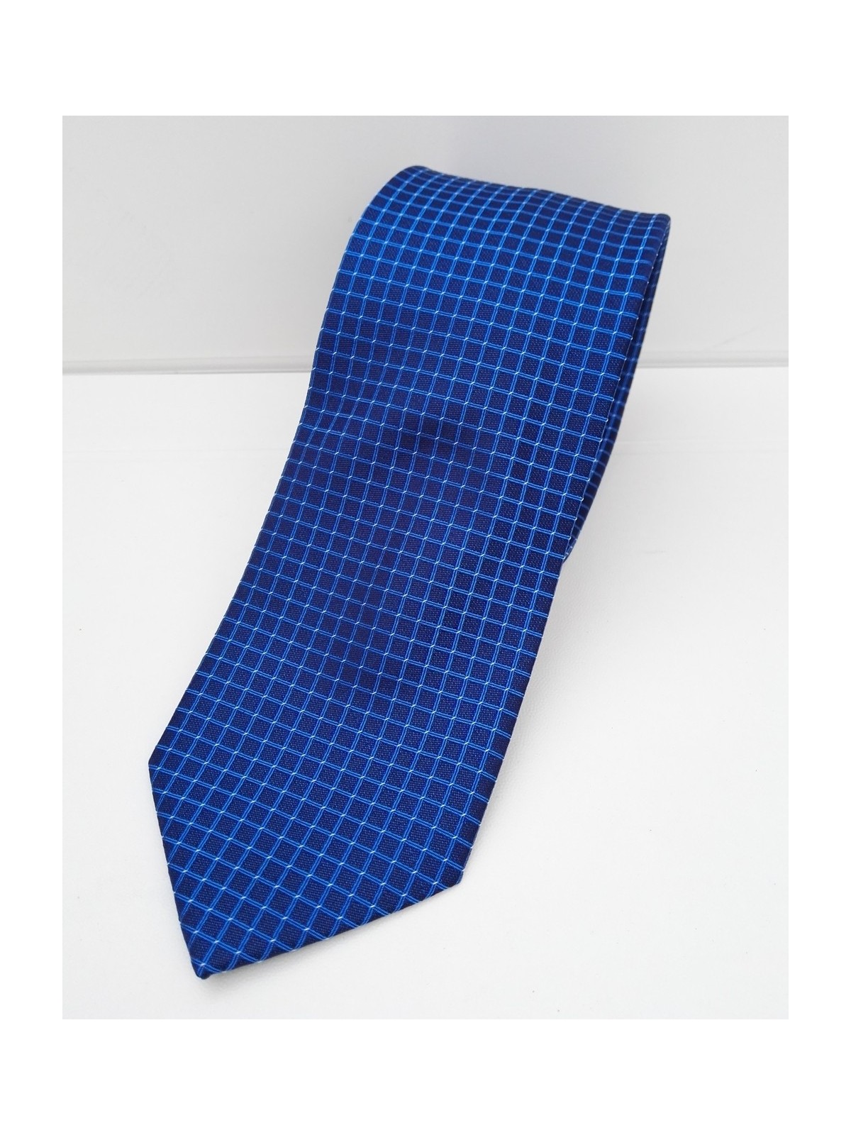 Cravatta a quadretti blue scuro - 1